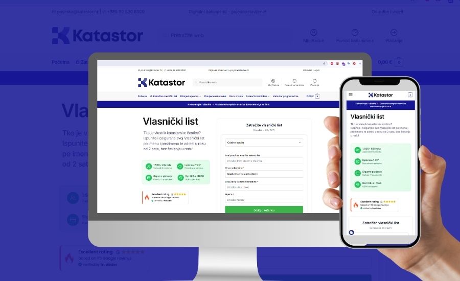Katastor.hr - web stranica