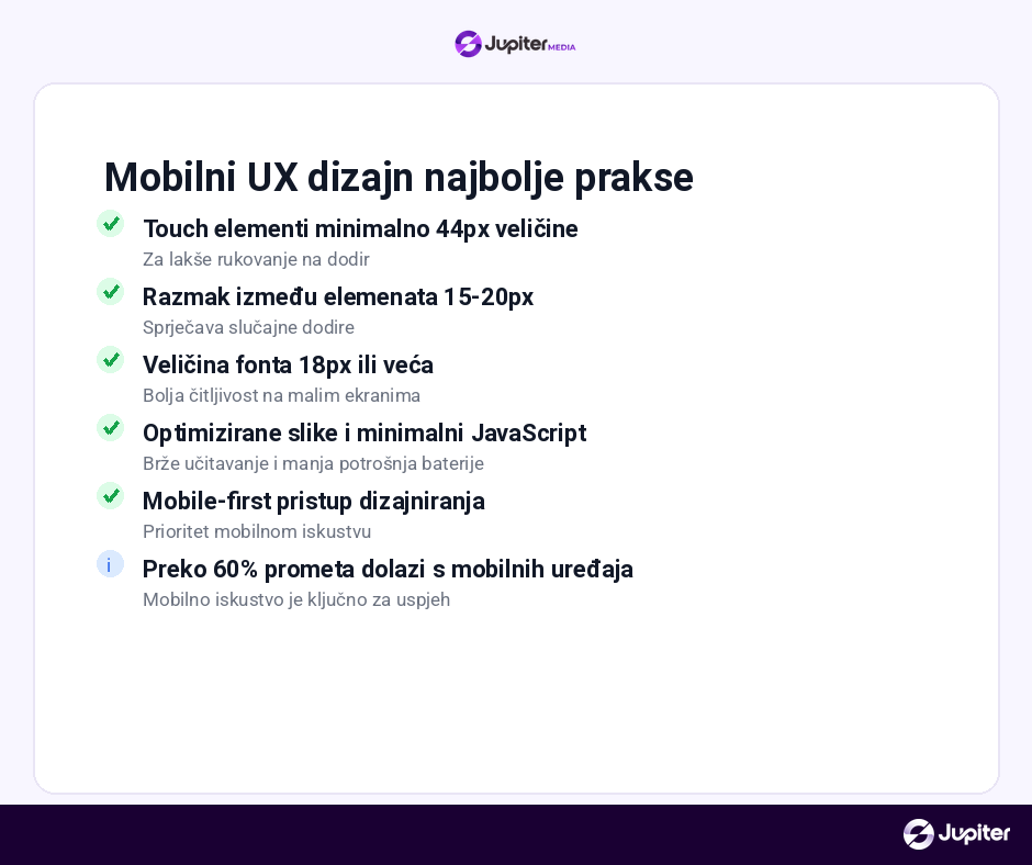 mobilni UX dizajn optimizacija korisnicko iskustvo