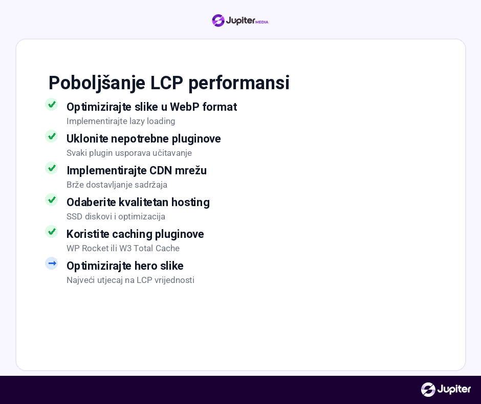 WordPress optimizacija za core web vitals performanse