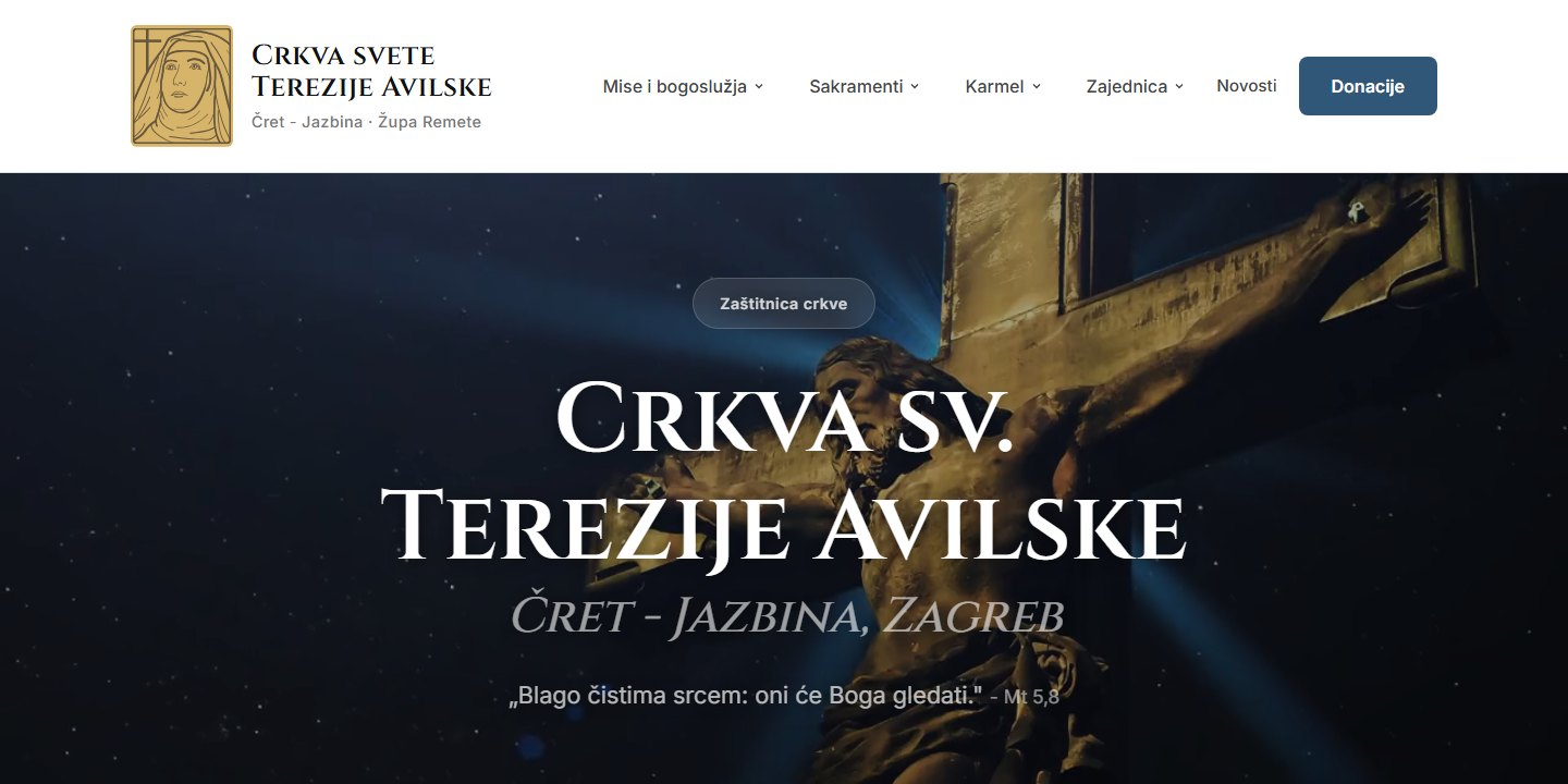 Crkva sv. Terezije Avilske web stranica - naslovnica