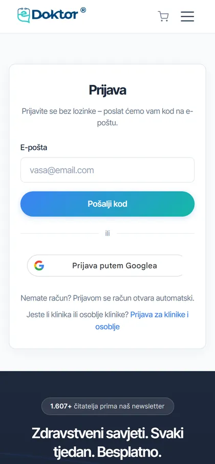 Prijava u Moj eDoktor na mobitelu